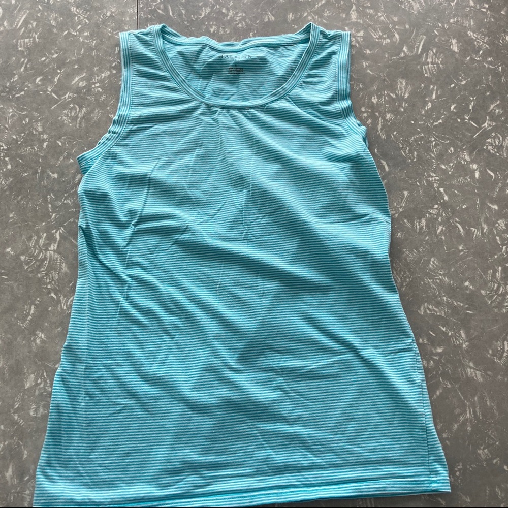 Talbots tank top size small turquoise & white - Picture 3 of 5